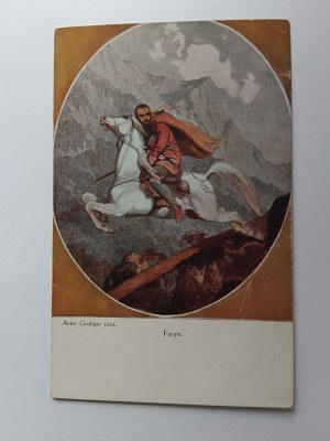 POSTCARD POLISH PAINTING ARTUR GROTTGER FARYS PRE-WAR 1913, STAMP, STAMP