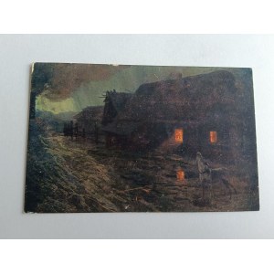 POSTCARD POLISH PAINTING WEYSSENHOFF PREWAR PREMONITION