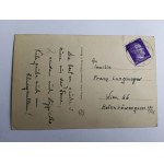 POSTCARD GDANSK DANZIG LONG STREET CITY HALL 1943, STAMP, STMPEL, TRAMWAY