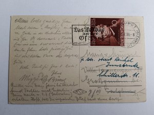 POSTKARTE SOPOT ZOPPOT PIER HOTEL CASINO VORKRIEG 1939, BRIEFMARKE, STEMPEL