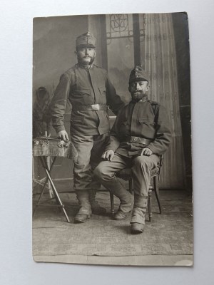 FOTO SOLDATI ANTEGUERRA 1914, FRANCOBOLLO KATOWICE KATTOWITZ
