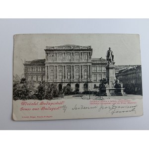 CARTE POSTALE BUDAPEST HONGRIE, LONGUE ADRESSE, ACADÉMIE, UNIVERSITÉ, AVANT-GUERRE