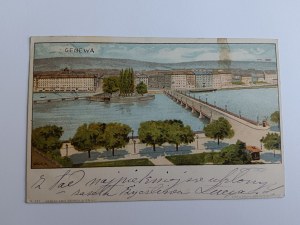 POSTCARD GENEVA, SWITZERLAND, LONG ADDRESS, PRE-WAR 1899, STAMP, STAMP LEMBERG LVOV