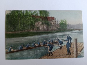 POSTCARD ROWING, ROWING COMPETITION, RACING, PRE-WAR 1909, STAMP, STAMP