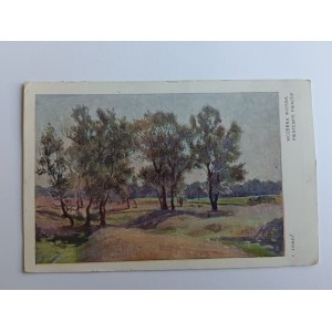 POSTCARD POLISH PAINTING ZIOMEK EARLY SPRING, PRE-WAR, STAMP CIECHANOW, STAMP, 1928