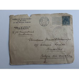 ENVELOPE AMSTERDAM BRUSSELS, STAMP, STAMP, PRE-WAR 1915