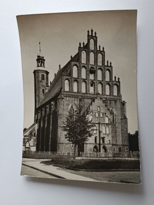 POSTCARD PRL ŻARY HISTORIC CATHEDRAL, STAMP