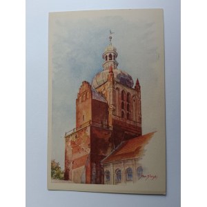 POSTCARD PAINTING PŁOCK CATHEDRAL