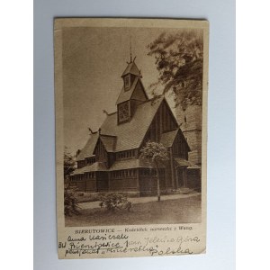POSTCARD BIERUTOWICE NORWEGIAN CHURCH WNAG 1950, STAMP, STAMPED
