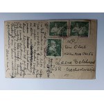 POSTKARTE BIERUTOWICE NORWEGISCHE KIRCHE WNAG 1950, BRIEFMARKE, POSTSTEMPEL