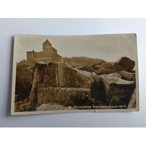 CARTE POSTALE KARKONOSZE RIESENGEBIRGE, SNOW MOUNTAIN, CHALET, STAMP