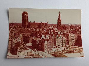 POSTCARD GDANSK GENERAL VIEW, NMP CHURCH AND CITY HALL OF THE MAIN CITY