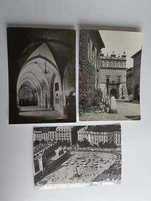 SET OF 3 POSTCARDS PRL KRAKOW, MAIN SQUARE