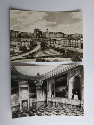 SET OF 2 POSTCARDS PRL WARSAW, ROYAL CASTLE, CANALETTO HALL