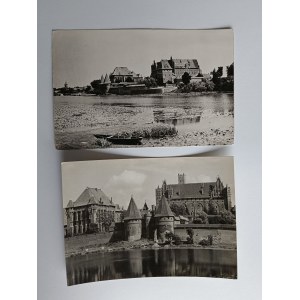 SET OF 2 POSTCARDS PRL MALBORK, GENERAL VIEW OF THE CASTLE FROM THE WEST SIDE