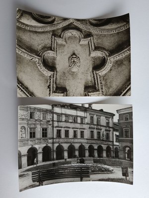 SET OF 2 POSTCARDS PRL ZAMOSC, HISTORIC TOWNHOUSES ON ORMSKA STREET