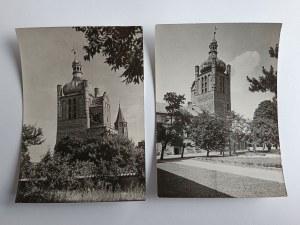 SET OF 2 PRL POSTCARDS PŁOCK, CLOCK TOWER, FORTIFIED CASTLE TOWER