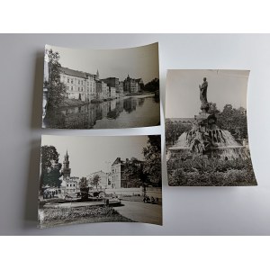 SET OF 3 POSTCARDS PRL OPOLE, FOUNTAIN WITH STATUE MATERNITY