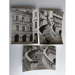 SET OF 3 PRL POSTCARDS ZAMOSC, BAROQUE STAIRCASE OF CITY HALL