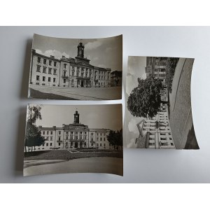SET OF 3 PRL POSTCARDS PŁOCK, FRAGMENT OF NARUTOWICZA SQUARE