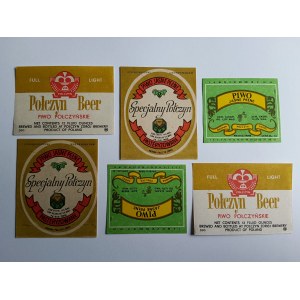 SADA 6 PIVNÍCH ETIKET, PIVOVAR, POŁCZYN BEER, POŁCZYN SPECIAL, POŁCZYŃSKIE BEER