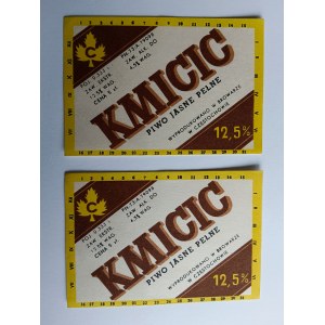 SET OF 2 BEER LABELS, BREWERY, KMICIC LAGER, BREWERY CZĘSTOCHOWA