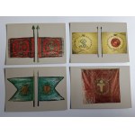 ENSEMBLE DE 9 CARTES POSTALES DRAPEAUX ET BANNIÈRES DE L'ARMÉE POLONAISE XVI-XVIII SIÈCLE.