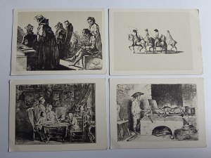 SET OF 8 POSTCARDS PAINTING DANIEL CHODOWIECKI, POMERANIAN MUSEUM IN GDANSK, GDANSK