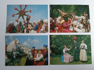 SET OF 9 POSTCARDS KRAKUS SONG AND DANCE GROUP AGH, KRAKOW, FOLK COSTUMES