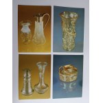 SET OF 8 POSTCARDS ART NOUVEAU GLASS, VASE, JUG, TABLE GLASSES