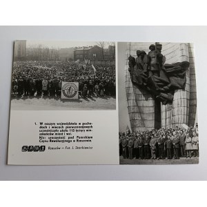 PHOTO PRL RZESZOW, MAY DAY PARADE, MONUMENT TO REVOLUTIONARY DEED, FOT STANKIEWICZ