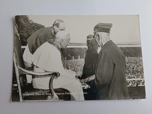 FOTO PAPST JAN PAWEŁ II, PÄPSTLICHER BESUCH IN POLEN, PILGERREISE DES HEILIGEN VATERS NACH POLEN, GÓRA ŚW ANNY MIT EINER DELEGATION SCHLESISCHER AUFSTÄNDISCHER