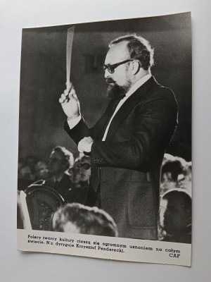 FOTO PRL KRZYSZTOF PENDERECKI, DIRIGENT, SKLADATEĽ, HUDOBNÝ PEDAGÓG