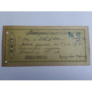 KRAKOW, RECEIPT, BILL, 1941