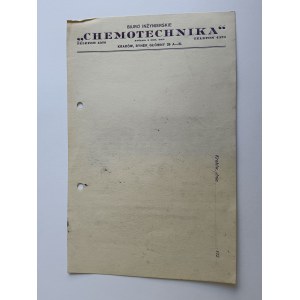 KRAKAU CHEMOTECHNIKA, LETTRE, TIMBRE, 1928