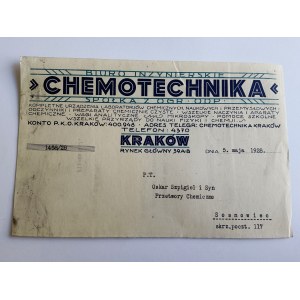 KRAKOW CHEMOTECHNIKA BIURO INZYNIERSKIE PISMO, PHYSICS UJ, 1928,