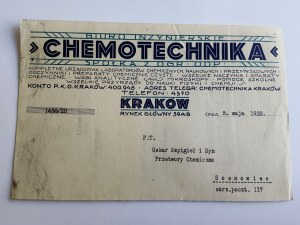 KRAKOW CHEMOTECHNIKA BIURO INZYNIERSKIE PISMO, PHYSICS UJ, 1928,