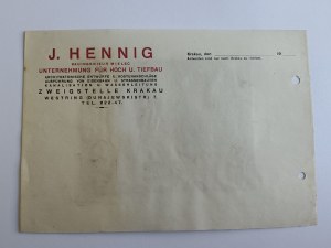 KRAKAU, J. HENNIG, MIELEC, WRITING, BILL