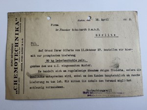 KRAKÓW CHEMOTECHNIKA BIURO INŻYNIERSKIE, GORLITZ, PISMO 1928 R