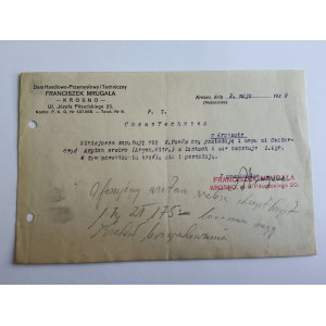 KROSNO, FRANCISZEK MRUGAŁA, BRIEF 1929, BRIEFMARKE