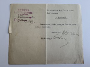 KIELCE, COPIE DU REGISTRE DES ORDONNANCES DU PRÉSIDENT DU S. O., TRIBUNAL DE DISTRICT, TIMBRE, 1927