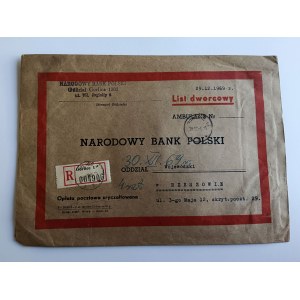 GORLICE, RZESZÓW, NAPIS LIST DWORCOWY, KOPERTA, NARODOWY BANK POLSKI, 1969 R