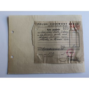 KRAKÓW, POLISH RED CROSS, PCK, BILL, 1941