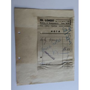 KRAKÓW, FR LENERT, SŁAWKOWSKA STREET, BILL, NOTE, 1941