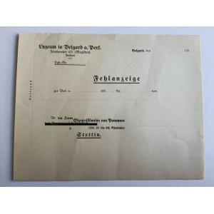 BIAŁOGARD BELGARD, SZCZECIN STETTIN, FORM, BILL, RECEIPT, PRINT, 1930