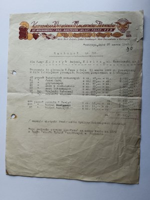KOSTRZYN, KOSTRZYN PASTA AND GINGERBREAD FACTORY, MIELEC, BILL, 1949