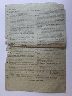 CARTA DI REGISTRAZIONE, ANMELDESCHEIN, WARSAW, WARSCHAU, TIMBRO