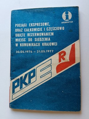PKP rozklad Jazdy, Pociągi exspresowe i rezerwacja sezon 1976-1977