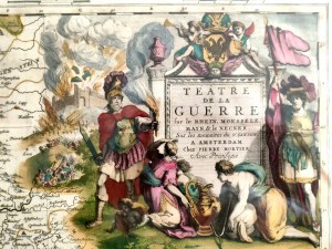 Teatre De La Guerre - Teatr Wojny - olbrzymia mapa działań wojennych nad Renem - Pierre Mortier (1661-1711) - Amsterdam 1703r [ wg. N.Sanson ]
