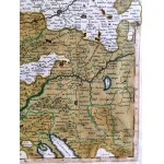 Teatre De La Guerre - Teatr Wojny - olbrzymia mapa działań wojennych nad Renem - Pierre Mortier (1661-1711) - Amsterdam 1703r [ wg. N.Sanson ]